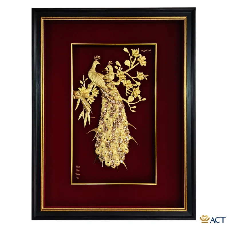 act-7090-0002_2cd4e61bb968426e8a93c7581d42e22a.png Quà tặng tranh Đôi Chim Công dát vàng 24k ACT GOLD ISO 9001:2015 (Mẫu 11) - Image 1