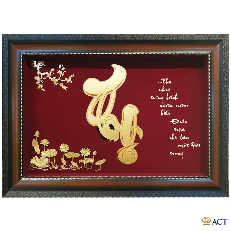 act-80100-0002_af09e1f9fbdc448295d135f2ca2ac5e9.png Quà tặng Tranh Chữ Thọ dát vàng 24k ACT GOLD ISO 9001:2015(Mẫu 2) - Image 1