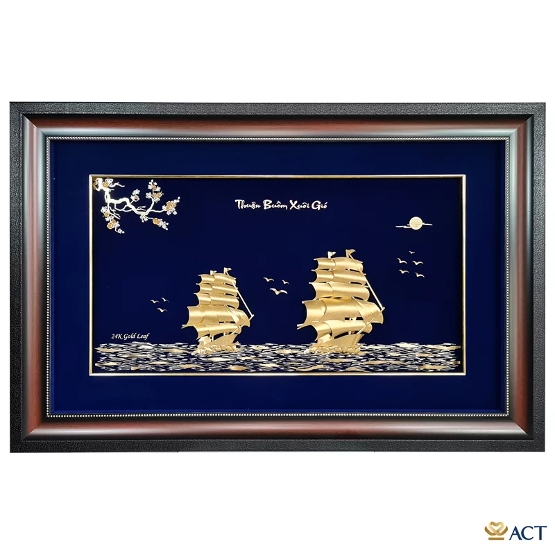 act-80120-0001_c536e61b7b96432eb572070601fc607c.png Quà tặng tranh Thuyền dát vàng 24k ACT GOLD ISO 9001:2015 (Mẫu 5) - Image 1