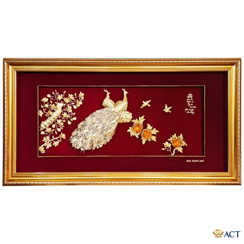 act-80150-0002_968cb4b12809492f9323c0fc005601d2.png Quà tặng tranh Đôi Chim Công dát vàng 24k ACT GOLD ISO 9001:2015 (Mẫu 10) - Image 1