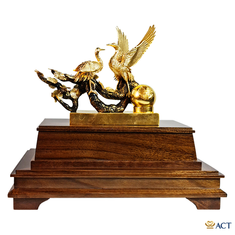 act-bt-0195_9db80261ccda4656949c9334a1714652.jpg Quà tặng Chim Hạc dát vàng 24k ACT GOLD ISO 9001:2015(Mẫu 4) - Image 1