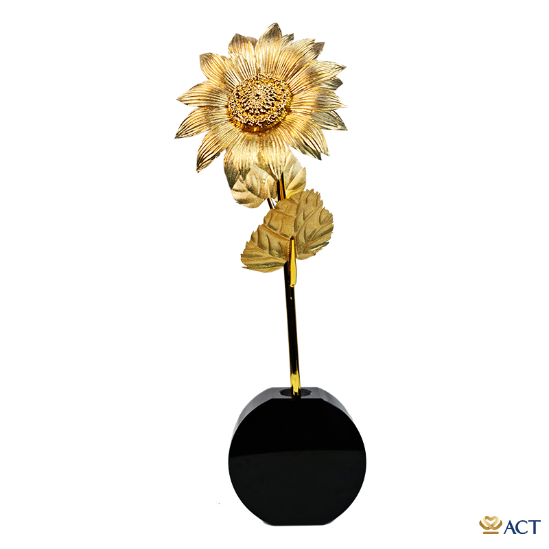 act-bt-0200_9b4ac68903734e05ad7f7d3a80db514a.jpg Quà tặng Cành Hướng Dương dát vàng 24k ACT GOLD ISO 9001:2015 (Pha lê đen) - Image 1