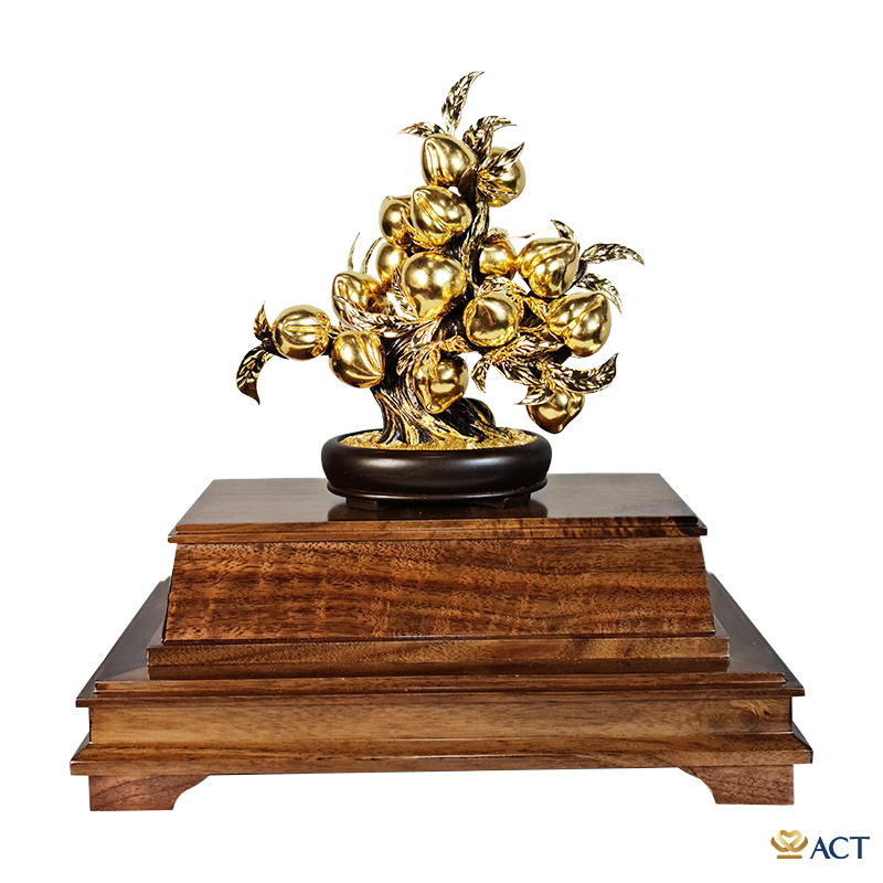 act-bt-0209_5cd5763faf304c80b51b9d1c188ff3e2.jpg Quà tặng Đào trường thọ dát vàng 24k ACT GOLD ISO 9001:2015 - Image 1