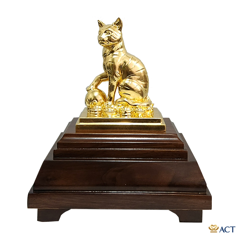 act-bt-0217_9be8397a4bff4a68b39f10872f6c10f0.jpg Quà tặng Tượng Mèo Phú Quý dát vàng 24k ACT GOLD ISO 9001:2015 - Image 1