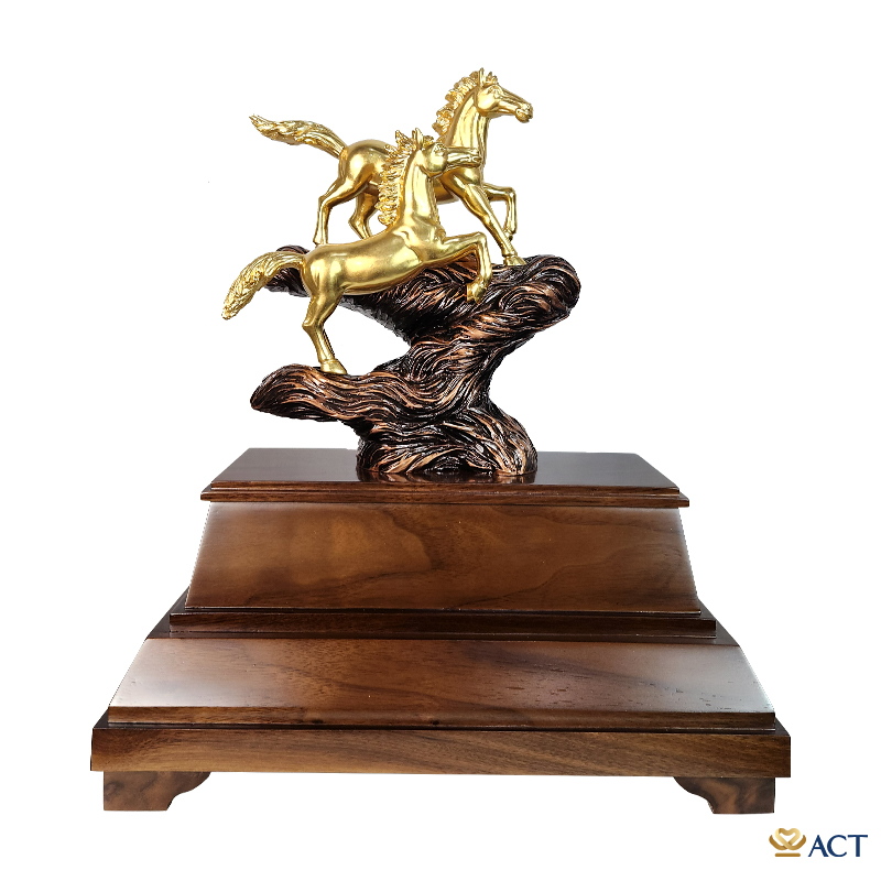 act-bt-0238_9f8e35d99ad4483b9b419f3172e35f7d.jpg Quà tặng Song Mã dát vàng 24k ACT GOLD ISO 9001:2015 (mẫu 2) - Image 1