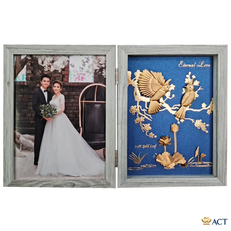 act-ka-0010_917acc4c85c441dea78c30a89f085829.png Quà tặng Khung Ảnh Đôi Chim Chào Mào dát vàng 24k ACT GOLD ISO 9001:2015(Mẫu 1) - Image 1