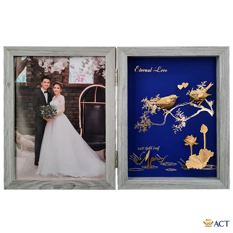 act-ka-0012_22599f29e29547e18879933c30ea9aae.png Quà tặng Khung Ảnh Đôi Chim Sẻ dát vàng 24k ACT GOLD ISO 9001:2015(Mẫu 1) - Image 1