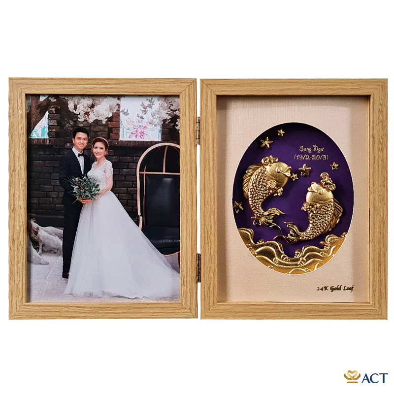 act-ka-0018-2_768633a41f8d49c5b650f6b891093093.png Quà tặng Khung Ảnh Song Ngư dát vàng 24k ACT GOLD ISO 9001:2015(Mẫu 2) - Image 1
