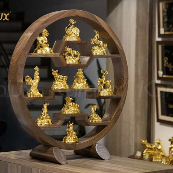 Bộ linh vật 12 con giáp mạ vàng