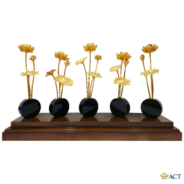 Quà tặng Hồ Sen 18 Nhánh dát vàng 24k ACT GOLD ISO 9001:2015