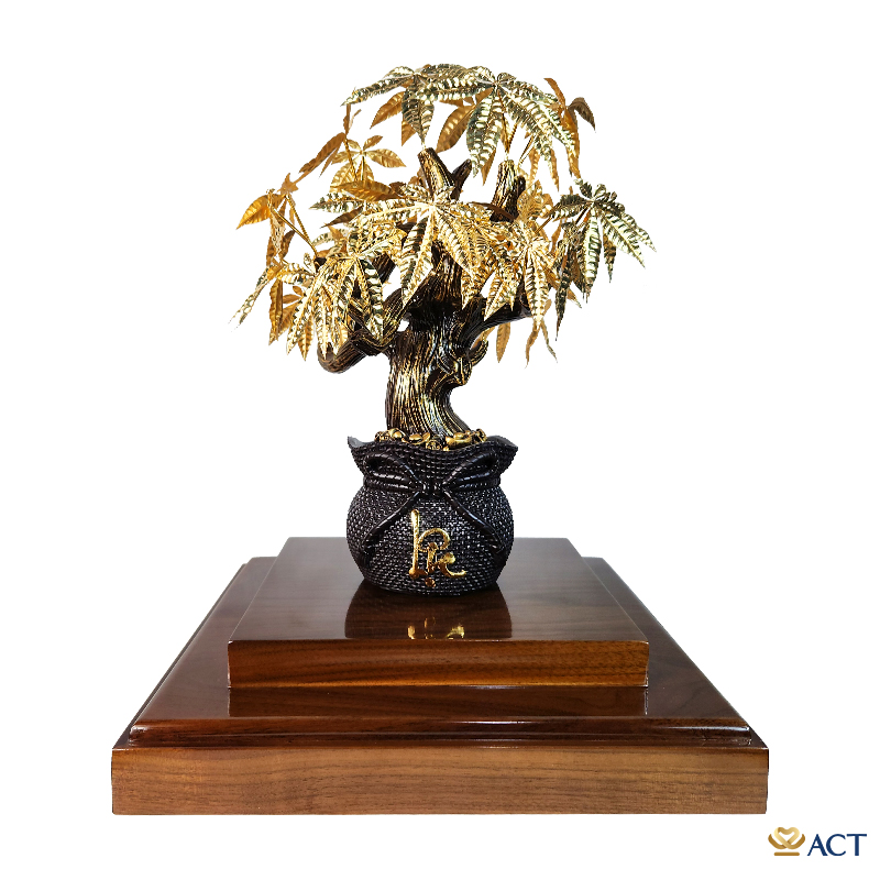 chau-kim-ngan-act-bt-0261_bcbbd4faa9774e3cb9cf3b9f08d43c86.jpg Quà tặng Chậu Cây Kim Ngân dát vàng 24k ACT GOLD ISO 9001:2015 - Image 1