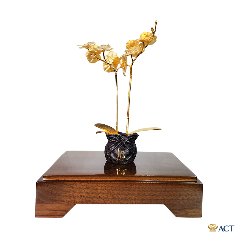 chau-lan-2-canh-act-bt-0002-3_fac0e7e251ee4d6692bba3ac8ebc3431.jpg Quà tặng Chậu Lan 2 Cành dát vàng 24k ACT GOLD ISO 9001:2015 - Image 1