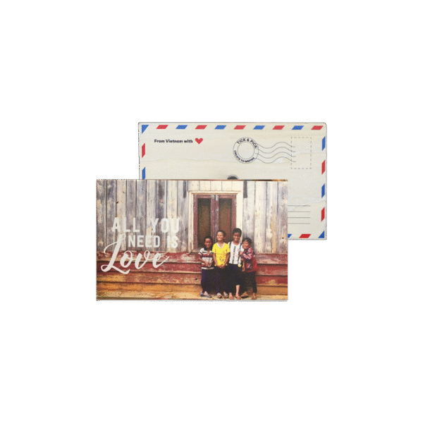 Bưu Thiếp Gỗ Nam Châm Childhood