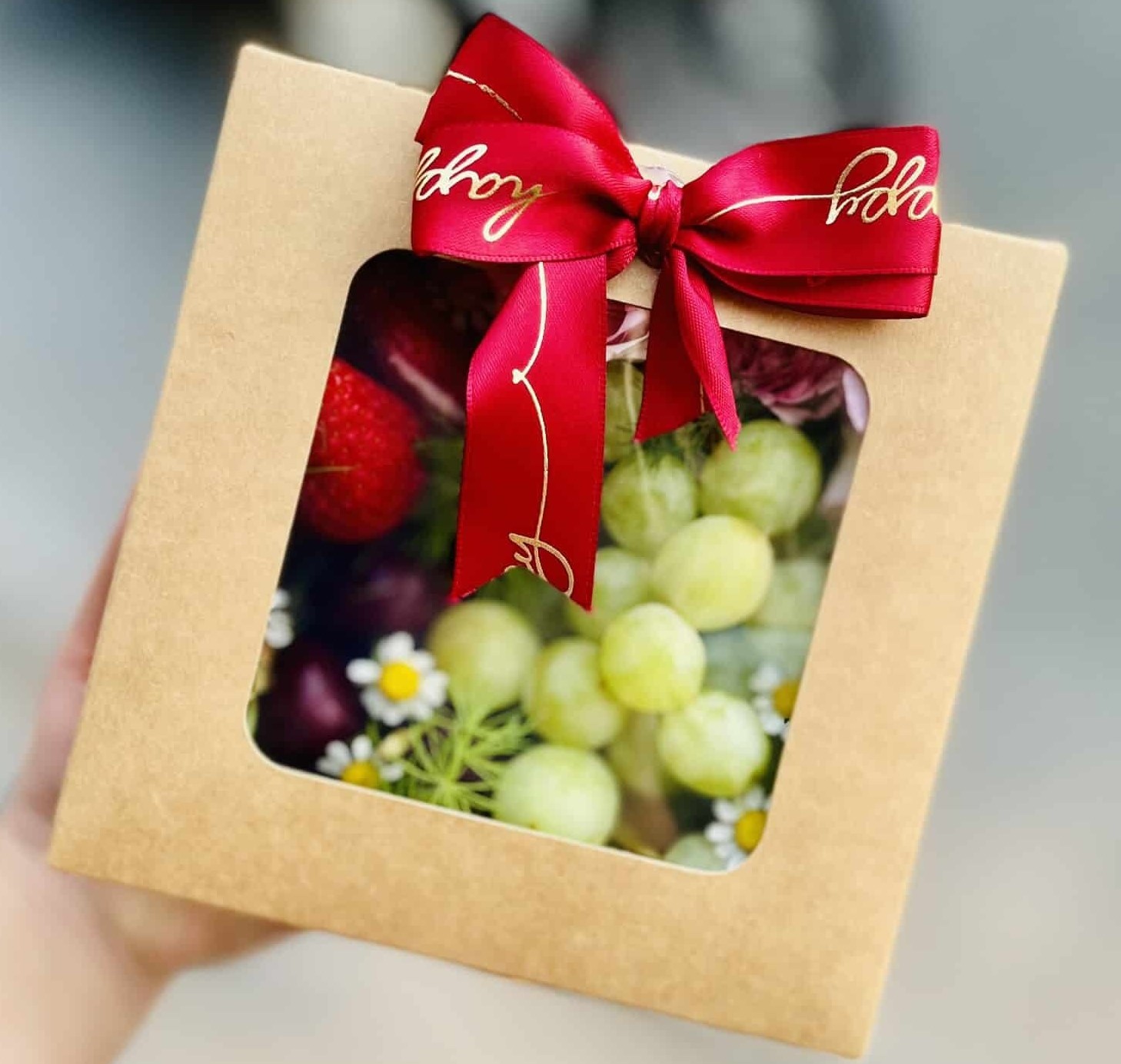 giỏ quà trái cây mini Hộp Trái Cây Vuông Mini - Image 1