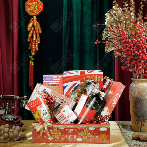 Hamper giỏ quà Tết Happy New Year Happybox HPG164