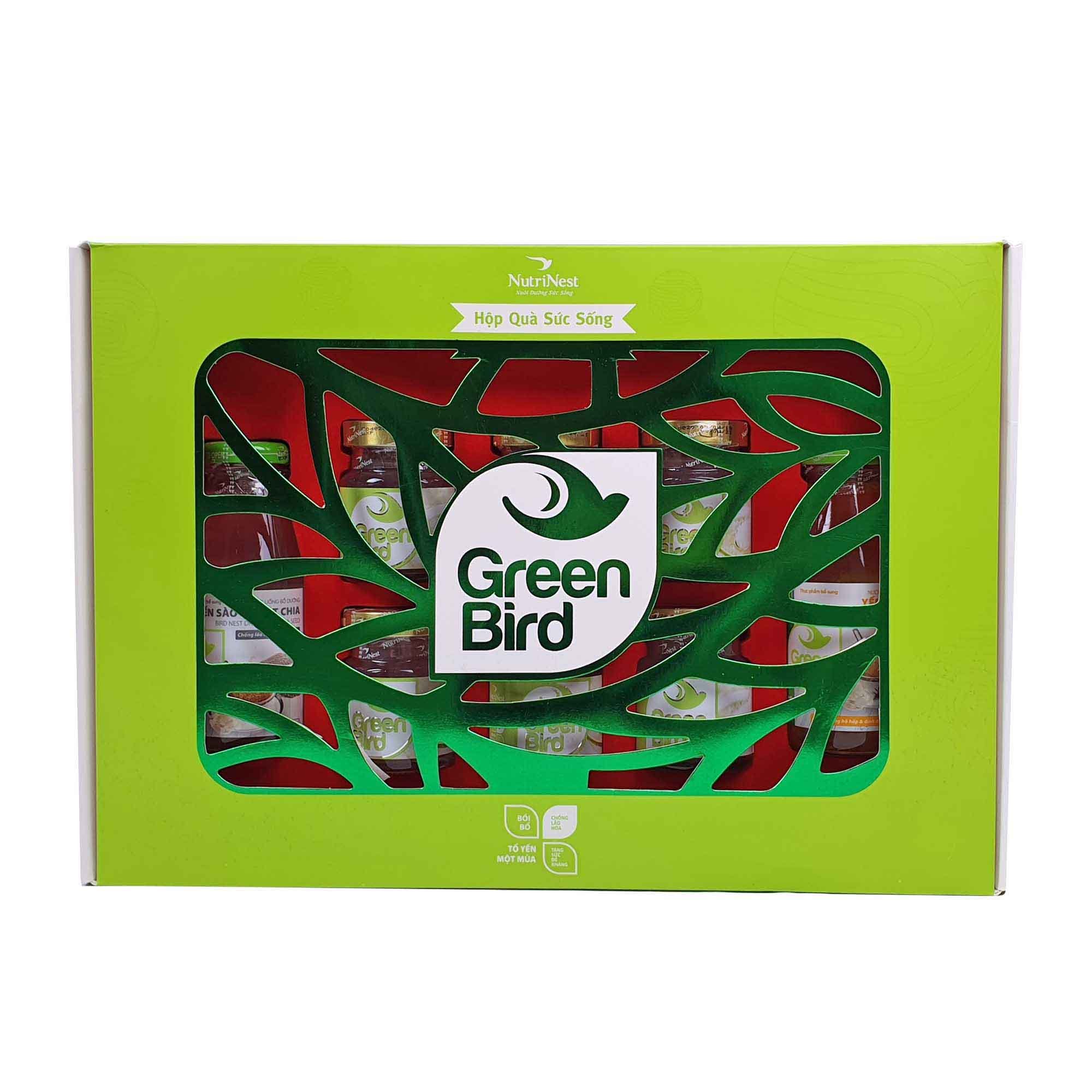 green-bird-suc-song-hop-qua-nuoc-yen-sao-chung-duong-phen-8-hu-nutrinest.jpg Green Bird Sức Sống – Hộp Quà Nước Yến Sào Chưng Đường Phèn 8 Hũ – Nutrinest - Image 1
