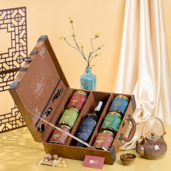 Hộp quà Tết Da cao cấp happybox HPH191