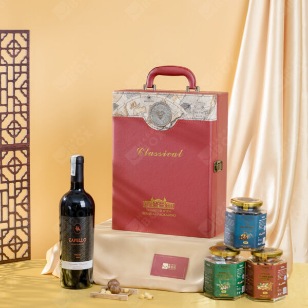 Hộp quà tết cao cấp bằng Da Happybox Vạn Sự Như Ý HPH015