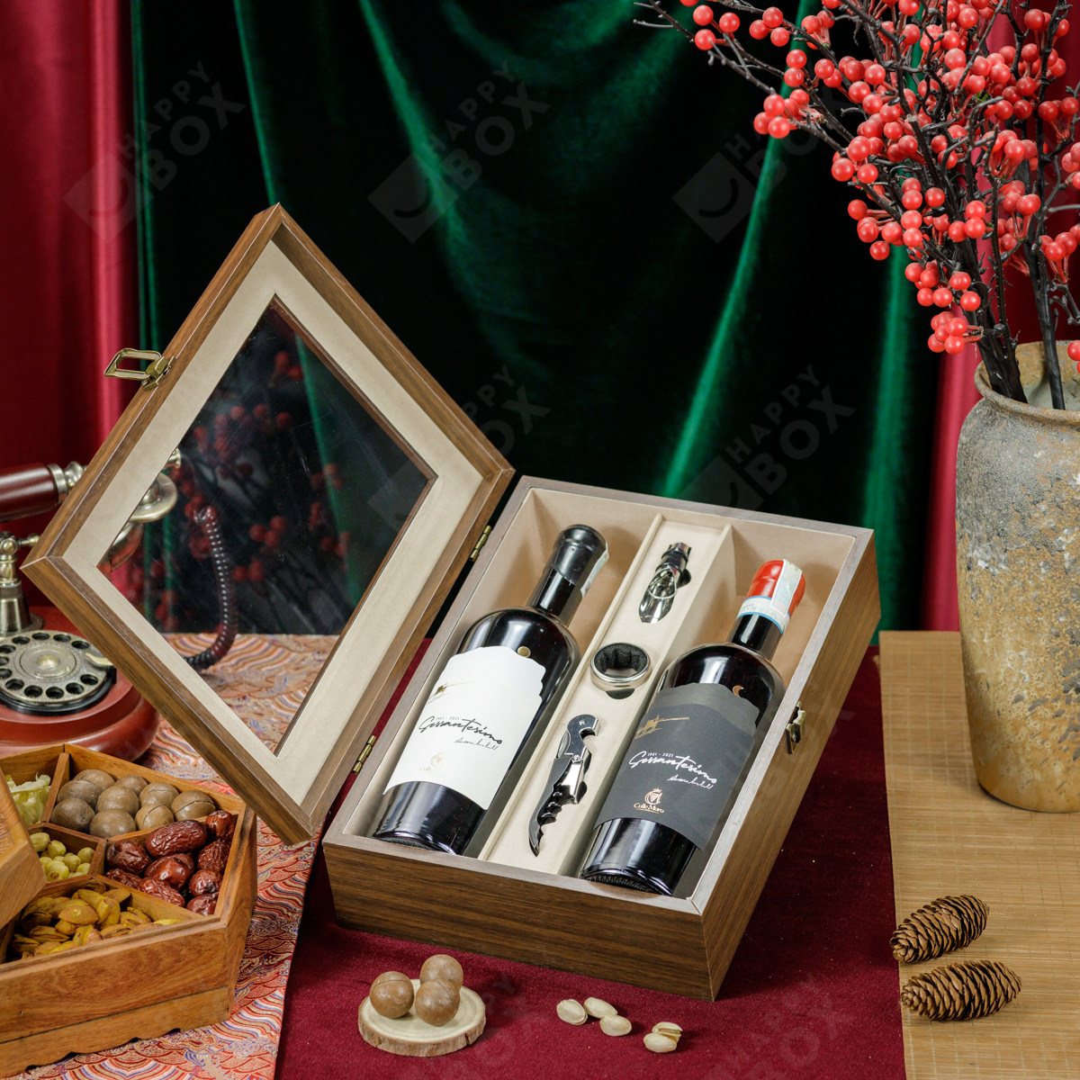 hop-qua-tet-cao-cap-hph1521.jpg Hộp quà Tết cặp rượu vang cao cấp HPH152 - Image 1