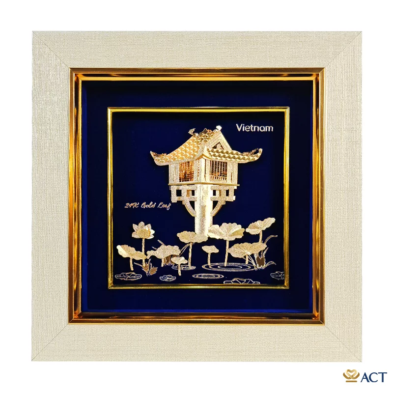 image.psd__13__56dc369fefdc41788561930ce5c6f9f8.png Tranh Chùa Một Cột dát vàng 24k ACT GOLD ISO 9001:2015 (Mẫu 3) - Image 1