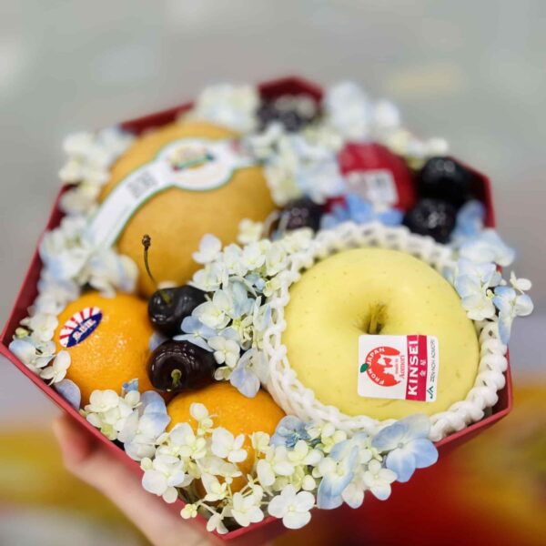 Khay Trái Cây Lục Giác Mix Hoa Tươi
