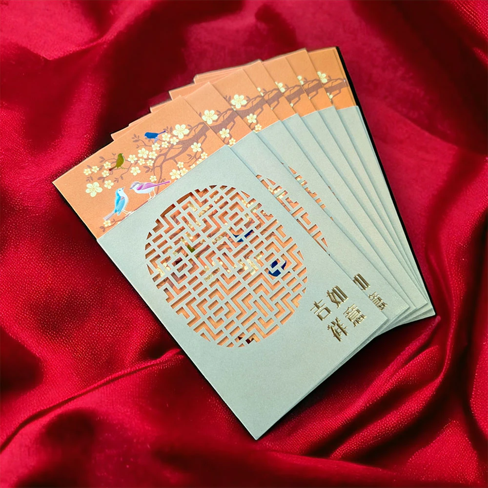 lixi-lasercut-birds.jpg.webp Bộ 2 Bao Lì Xì Đôi Chim Vàng Laser Cut - Image 1