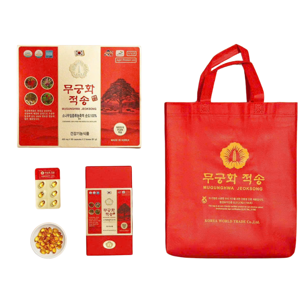 tinh-dau-thong-do-Mugunghwa-Jeoksong.png Tinh dầu thông đỏ chính phủ Mugunghwa Jeoksong 180 viên - Image 1