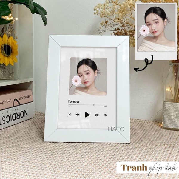 Tranh Ảnh Playlist Nhạc – Quà Tặng Ý Nghĩa Cho Người Thân, Bạn Gái, Bạn Bè, Sinh Nhật, Kỷ Niệm – Tranh Trang Trí Bằng Gỗ, Màu Trắng, 16x22cm – HATO – Mẫu 06
