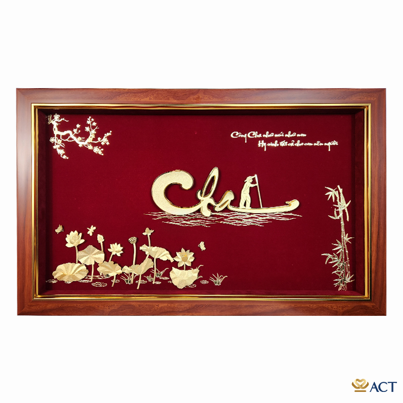 tranh-chu-cha-act-4065-0038_764fa548d7bc44fdb9b355e151cd1adb.jpg Quà tặng Tranh Chữ Cha dát vàng 24k ACT GOLD ISO 9001:2015 - Image 1