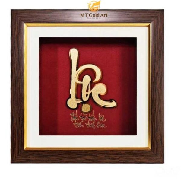 Tranh chữ Lộc Dát vàng (20x20cm)