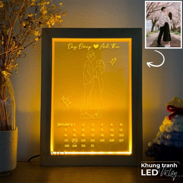 Tranh Đèn LED 3D Khắc Hình Theo Yêu Cầu | Mẫu 01
