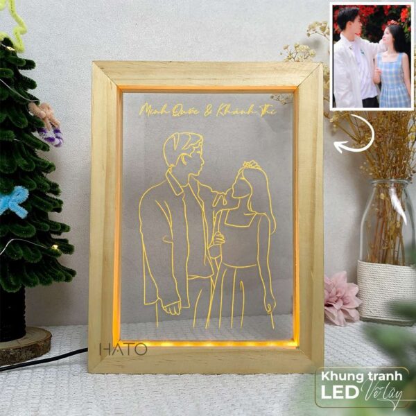 Tranh Đèn LED 3D Khắc Hình Theo Yêu Cầu | Mẫu 03