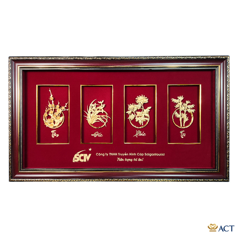 tranh-tu-quy-act-4681-0031_8ae8d28bc68a46ba9c623d5660e1b9da.jpg Tranh Tứ Quý dát vàng 24k ACT GOLD ISO 9001:2015 - Image 1