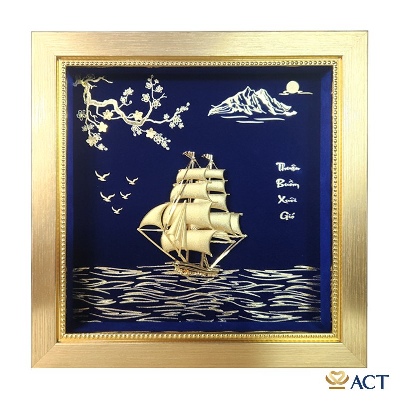 tranh_thuyen_dat_vang_actgold.com_.vn_b523bb613ba94ed39ea8b5b856c38b18.jpg Quà tặng tranh Thuyền dát vàng 24k ACT GOLD ISO 9001:2015 - Image 1