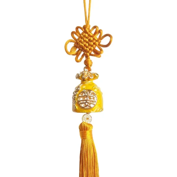 Charm túi vàng treo cây màu vàng