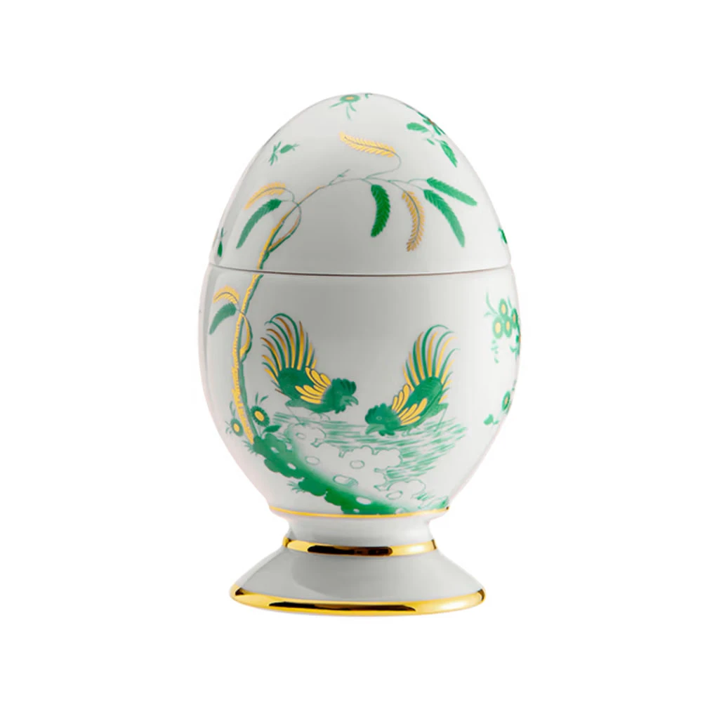 EGG-GINORIOD-GIADA.jpg.webp Hũ Trái Trứng Oro di Doccia màu xanh lá Giada 13.5cm – Hiệu Ginori 1735 - Image 1