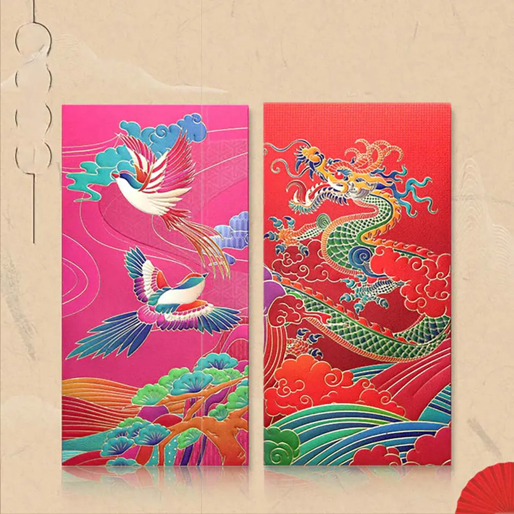 LIXI-DRAGONBIRD.jpg.webp Bộ 6 Bao Lì Xì Cao Cấp Hoạ Tiết Rồng và Đôi Chim – Giấy Cứng 160gsm - Image 1