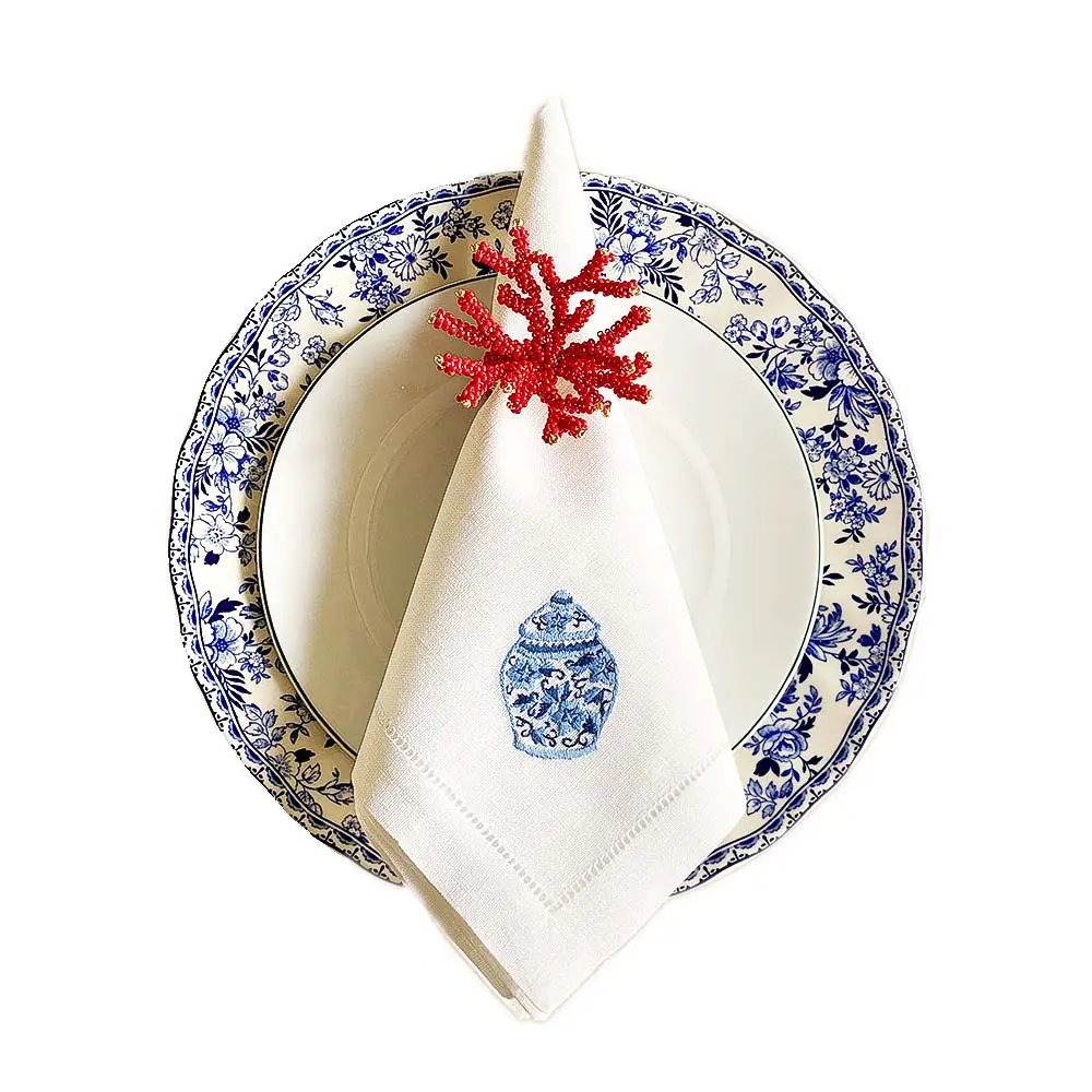 NAPK-EMBR-JAR1.jpg.webp Khăn Ăn Linen Thêu Tay Bình Gốm Chinoiserie - Image 1