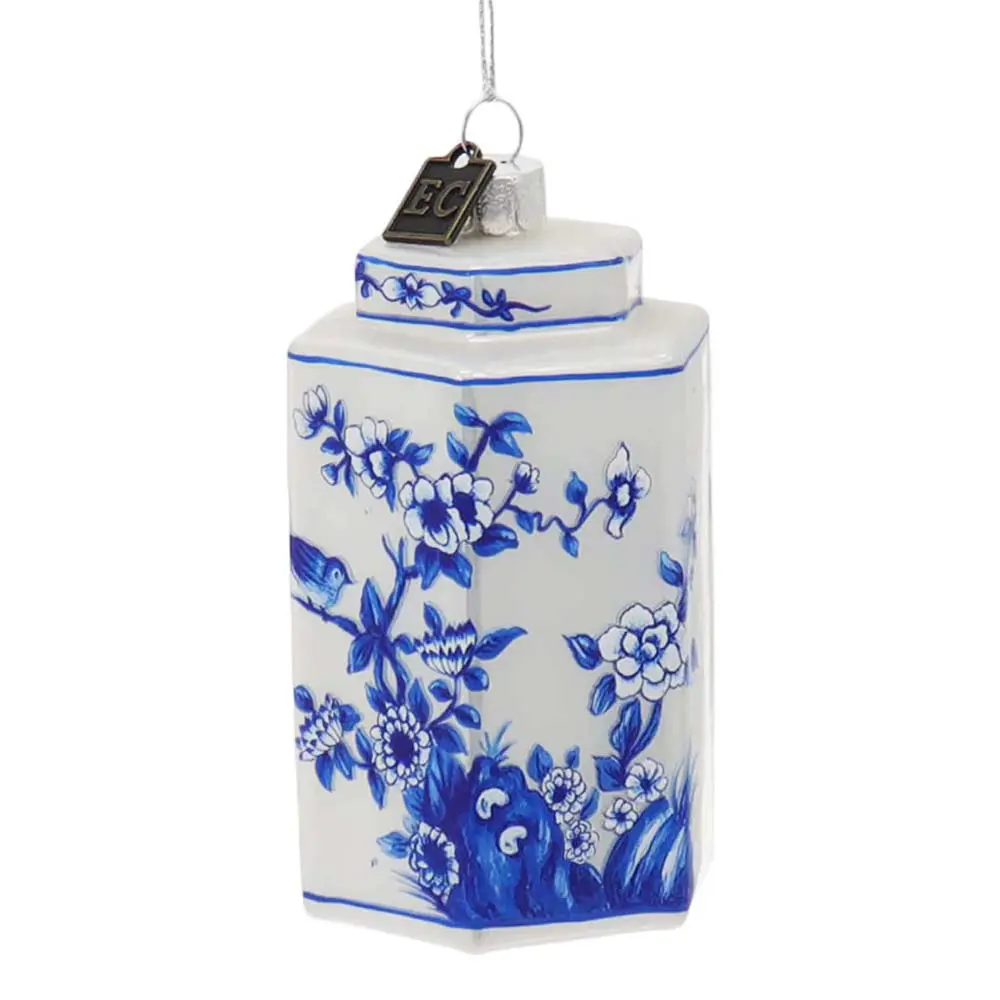 ORN-EC-GINGERJAR-WHTa.jpg.webp Bình Ginger Jar Trắng Xanh Bằng Thuỷ Tinh Hiệu Eric Cortina - Image 1