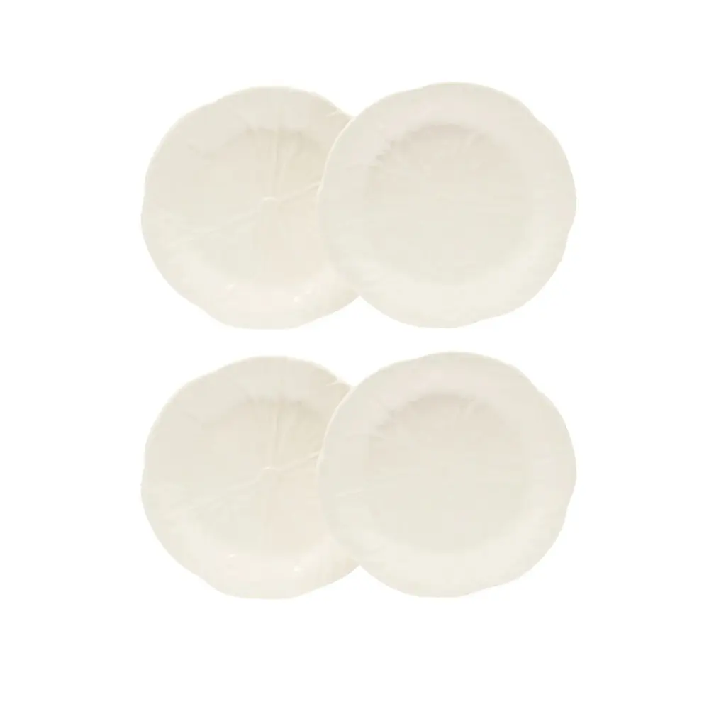 PLATE-BORDCAB-DES-WHI.jpg.webp Bộ 4 Đĩa 19cm Cabbage Trắng – Hiệu Bordallo Pinheiro - Image 1