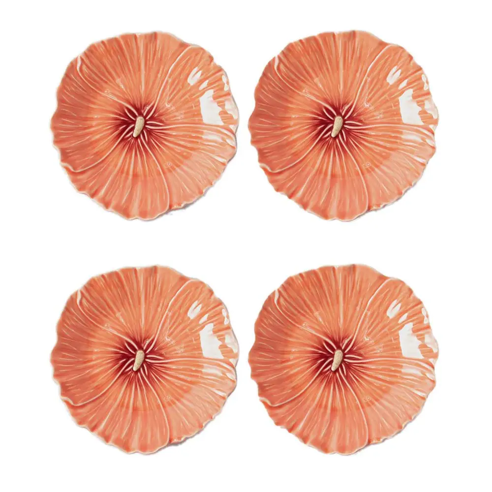 PLATE-BORDHOL-DES.jpg.webp Bộ 4 đĩa 22cm Bordallo Pinheiro Hollyhock - Image 1