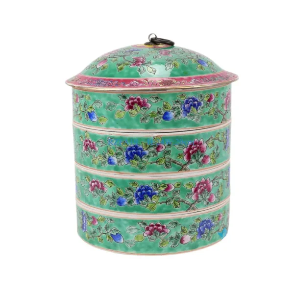 Đồ Đựng Thức Ăn 4 Tầng Bằng Gốm Sứ Vẽ Tay