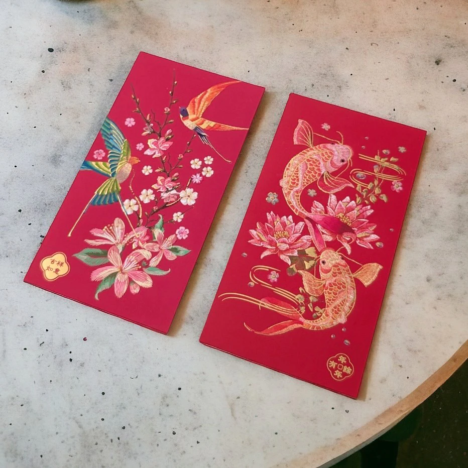 lixi-fishbirds-2.jpg.webp Bộ 6 Bao Lì Xì Cao Cấp Hoạ Tiết Đôi Cá và Chim Mẫu 2 – Giấy Cứng 160gsm - Image 1
