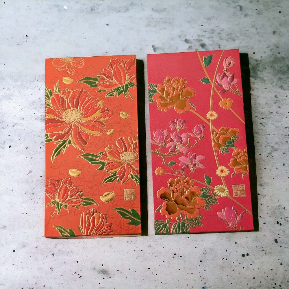 lixi-springflowers-2.jpg Bộ 8 Bao Lì Xì Cao Cấp Hoạ Tiết Hoa Xuân Mẫu 2 – Giấy Cứng 200gsm - Image 1