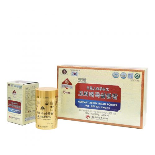 bot-thai-cuc-sam-daedong-300gr-1-1-e1595720074482.jpg Bột thái cực sâm 100% (100g x 3) - 4mg/g - Daedong - Image 1