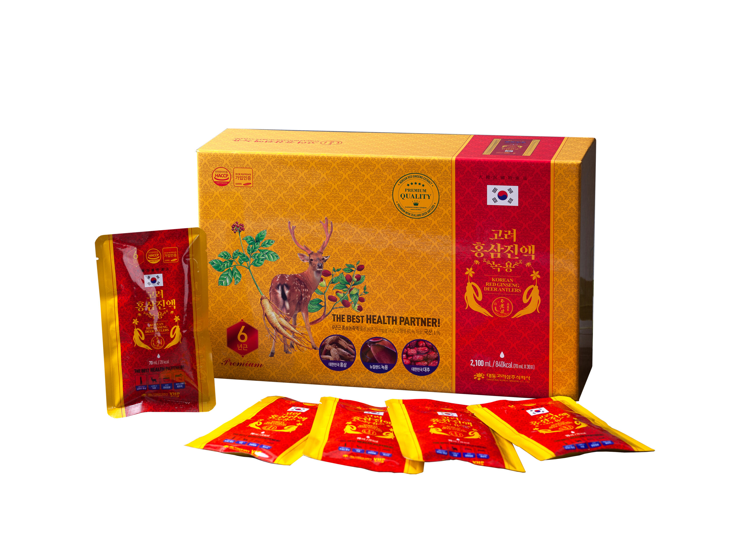nhung-huou-3.jpg Hồng Sâm Nhung Hươu Hàn Quốc (70ml x 30 gói) - Daedong - Image 1