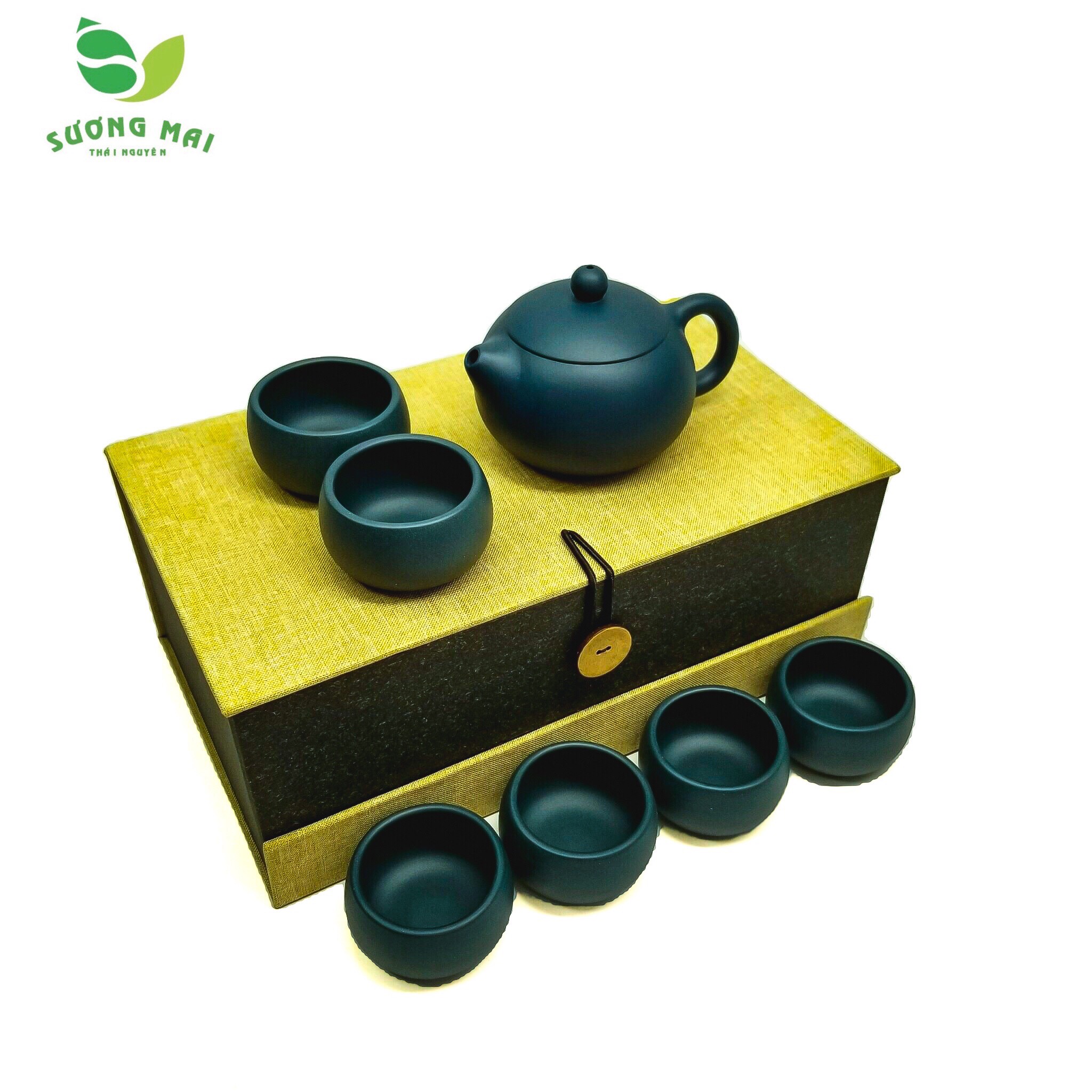 1-2.jpg Bộ Ấm Chén Tây Thi Lam Sa, Nguyên Khoáng, Thủ Công 220ml - Image 1