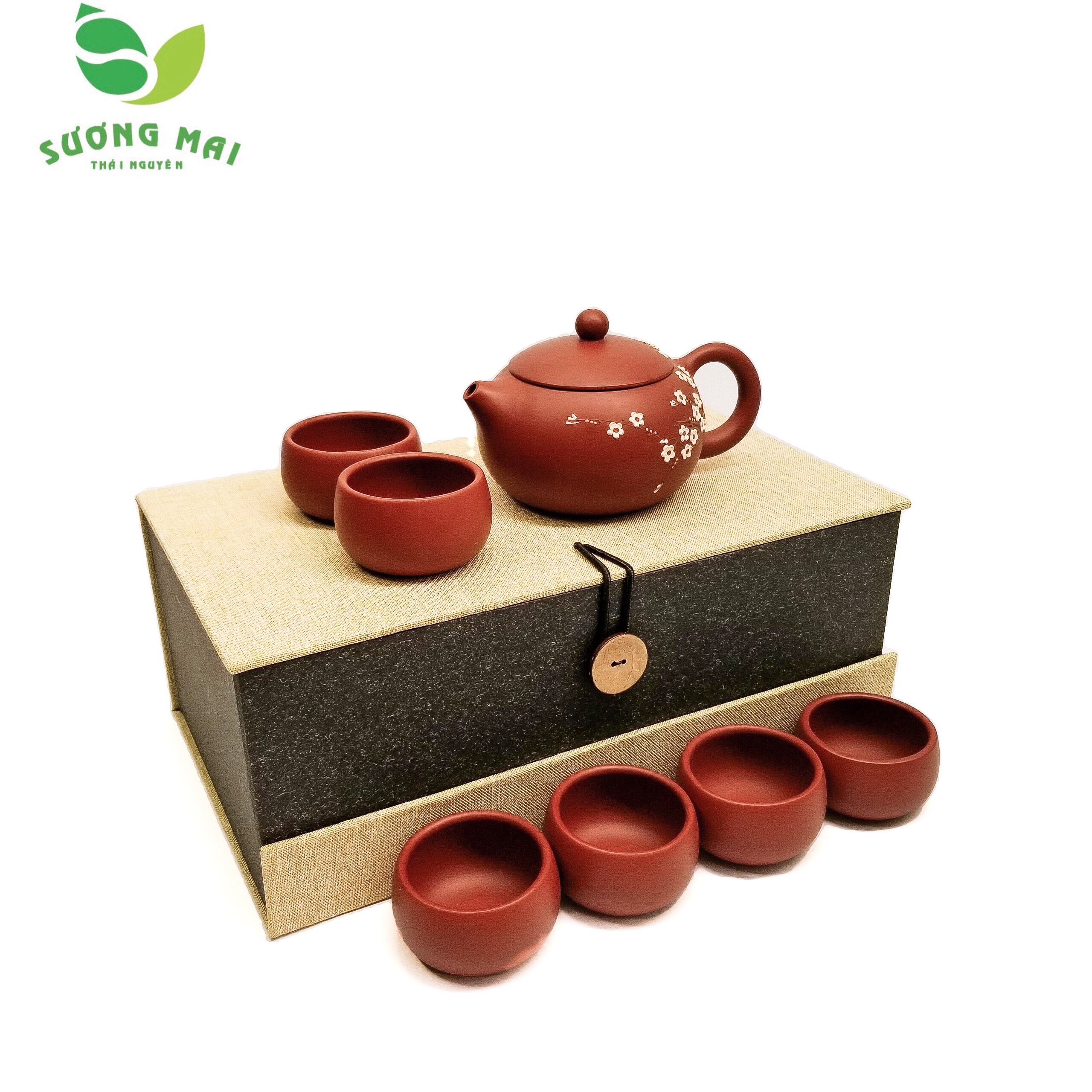1-9.jpg Bộ Ấm Chén Tây Thi Phúc Lộc Mai, Đại Hồng Bào Nguyên Khoáng, Thủ Công 250ml - Image 1