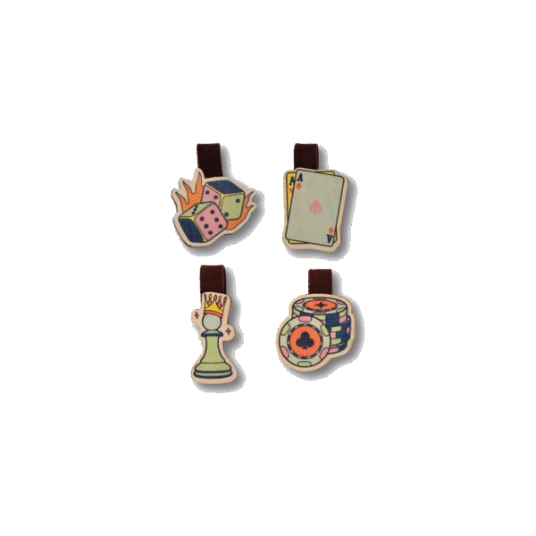 Set 4 Kẹp Sách Gỗ Boardgame