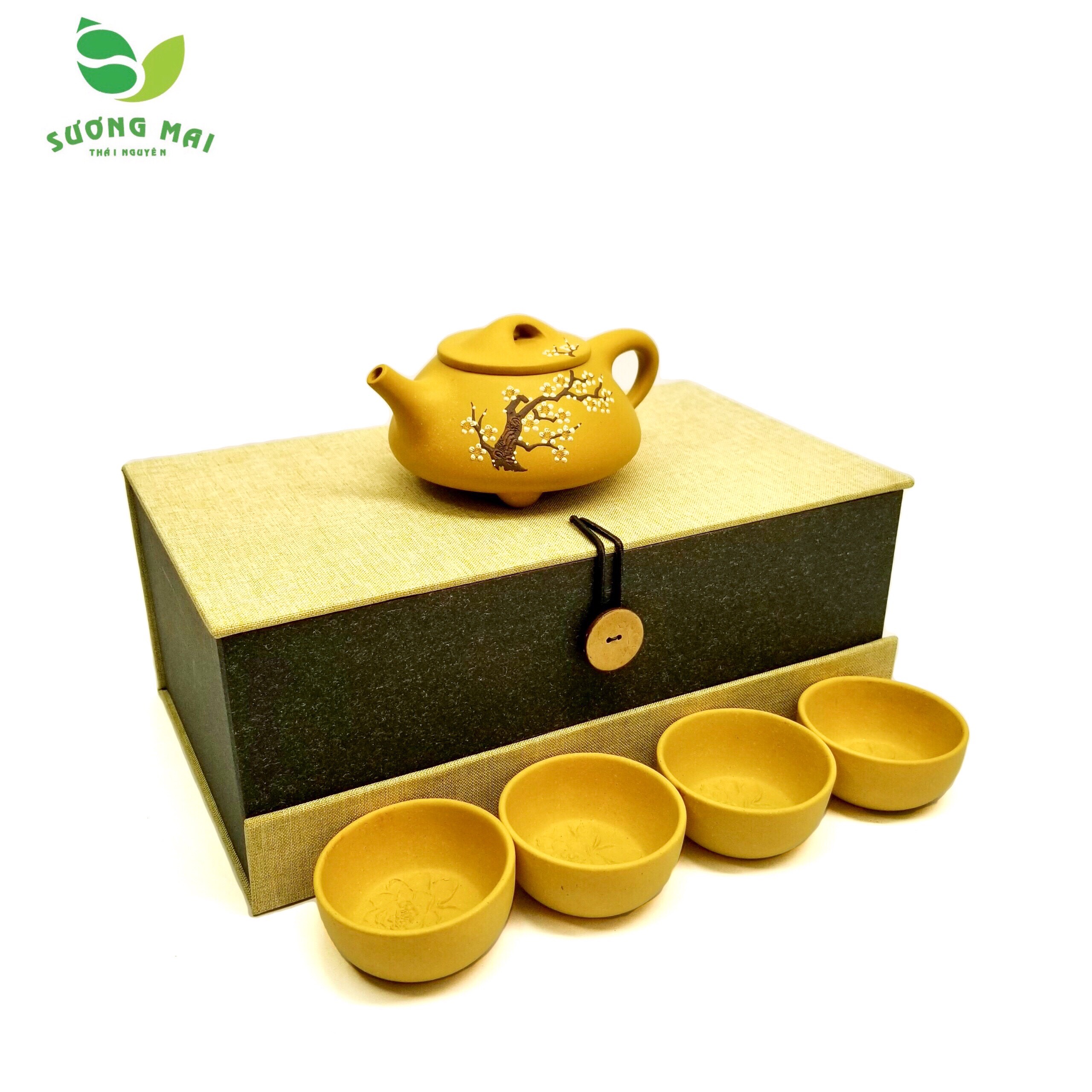 2-8.jpg Bộ Ấm Chén Thạch Biều Đoàn Nê Cổ Thụ Mai, Đoàn Nê Nguyên Khoáng, Thủ Công 220ml - Image 1